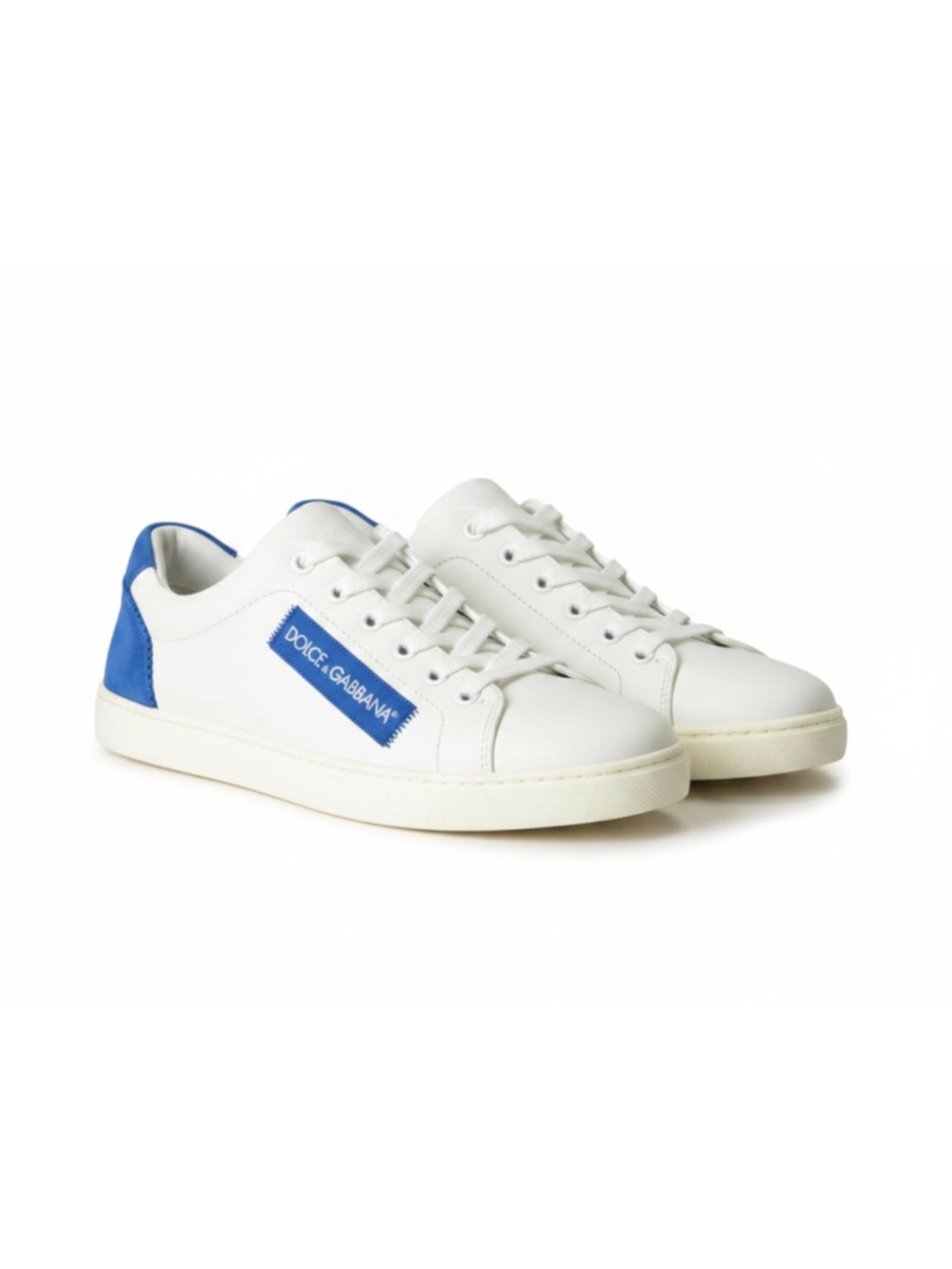 Dolce & Gabbana D-London Leather Sneakers White Blue EU 40.5 / US 10.5 NEW